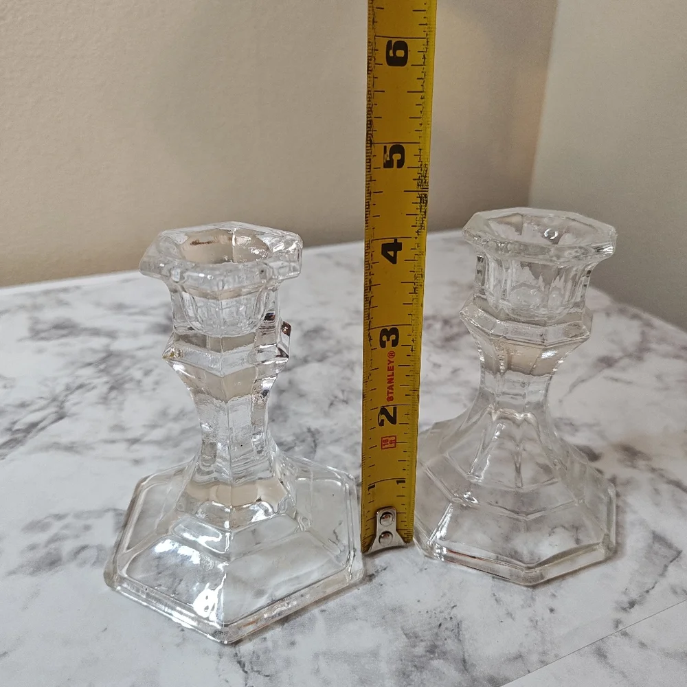 Clear Glass Taper Candle Holders Candlesticks